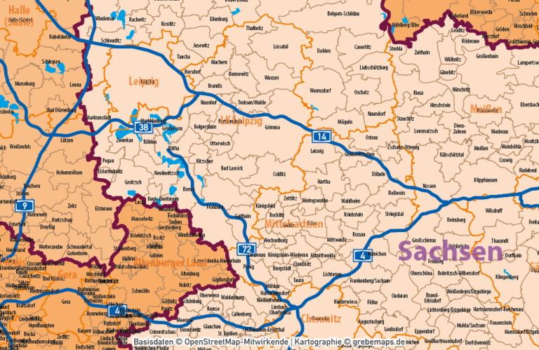 Deutschland Gemeinden Landkreise Bundesl Nder Autobahnen Vektorkarte