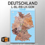 Deutschland Vektorkarte Gemeinden Landkreise Regierungsbezirke