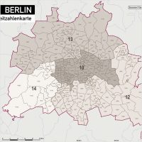 Berlin Karte Postleitzahlen PLZ-5-2 Vektorkarte - Grebemaps® B2B ...