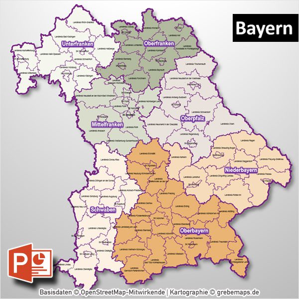 Bayern Karte Mit Landkreisen