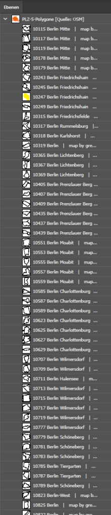 Berlin Basiskarte Postleitzahlen PLZ-5 Stadtbezirke Stadtteile ...